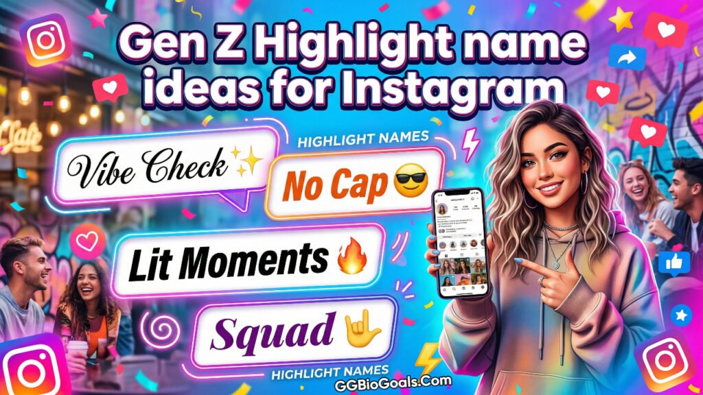 Gen Z Highlight name ideas for Instagram