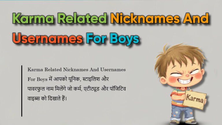Karma Related Nicknames and Usernames for Boys Thumanil Images