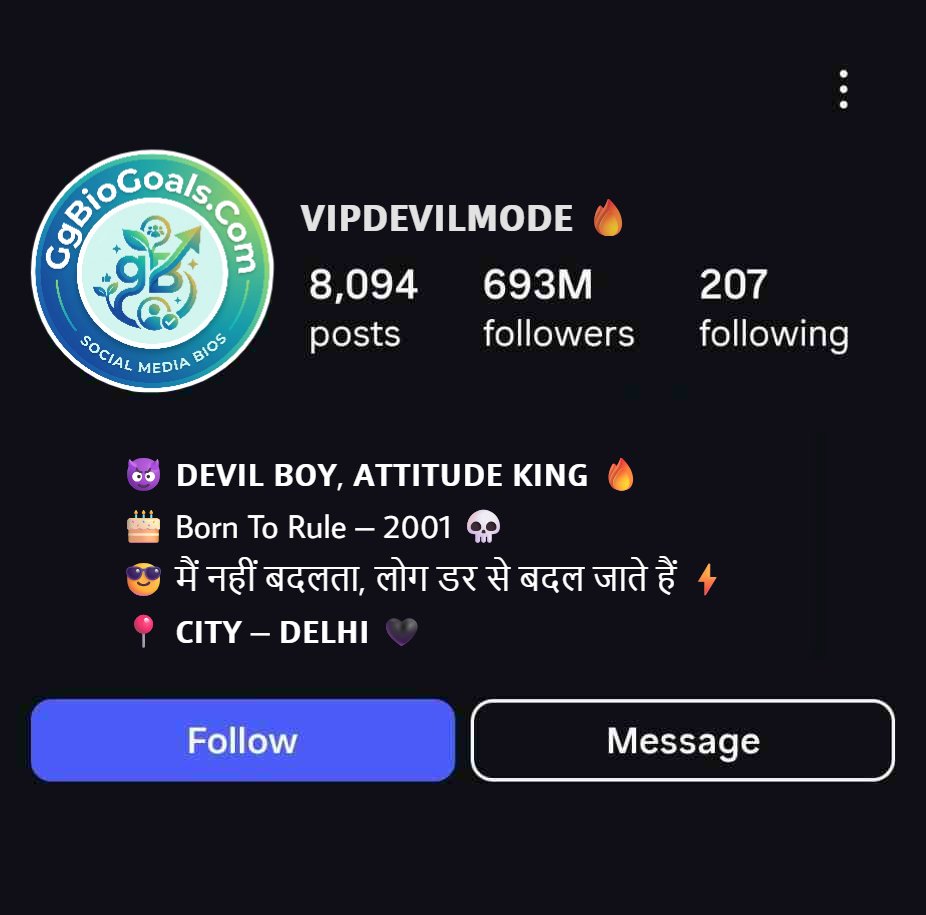 Attitude Devil Bio For Boys