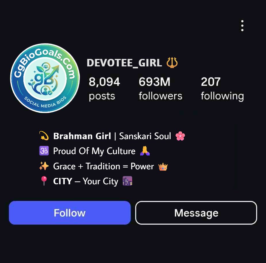 Instagram Bio For Brahman Girl With Emoji