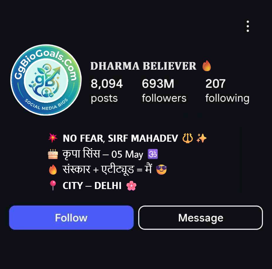 Powerful Sanatan Dharma Dio For Instagram
