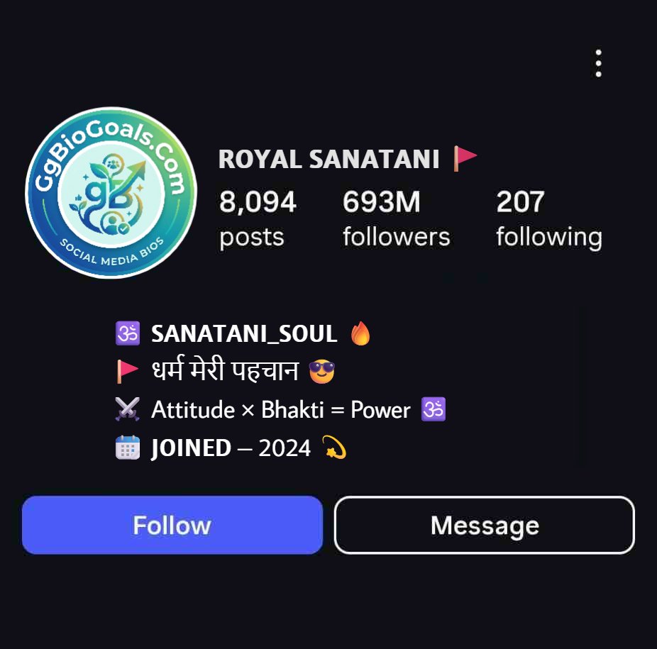 Sanatani Attitude Bio For Instagram In Hindi