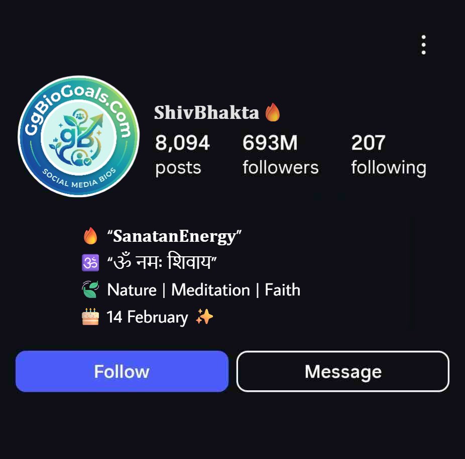 Spiritual Sanatani Bio For Instagram In Sanskrit