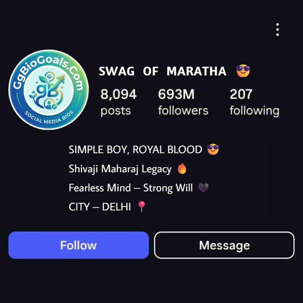 Instagram Bio For Boys Shivaji Maharaj
