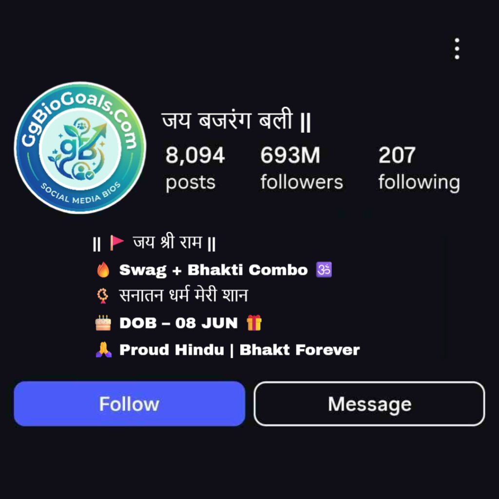 Sanatani Hindu Bio For Instagram In Hindi