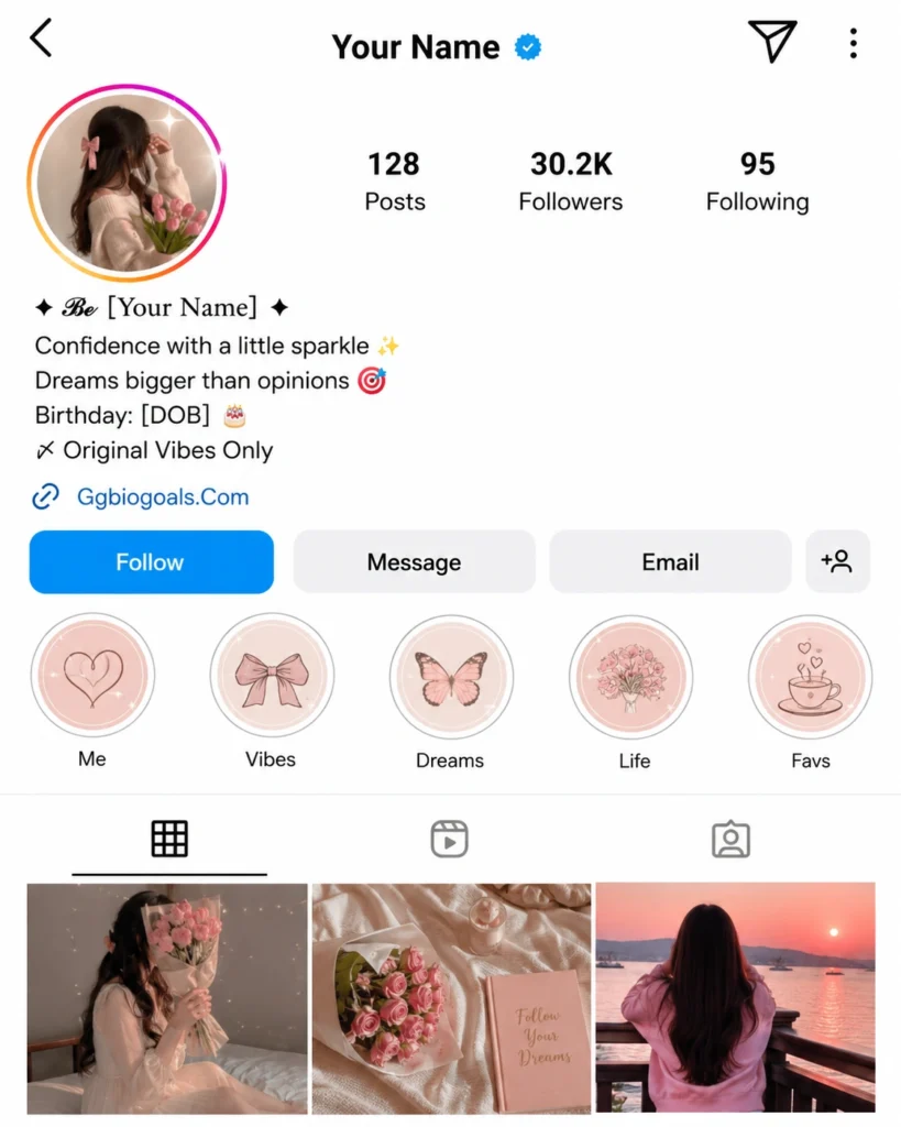 Aesthetic Instagram girls attitude bio profile template